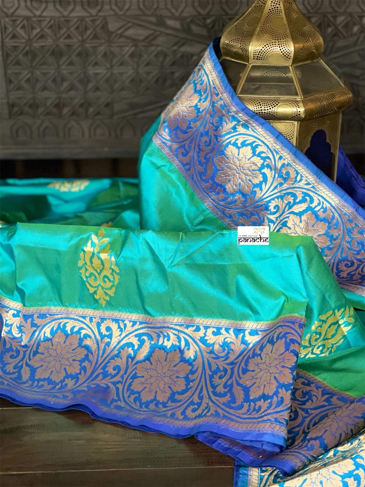 Pure Silk Banarasi - Sea Green Dual Shaded