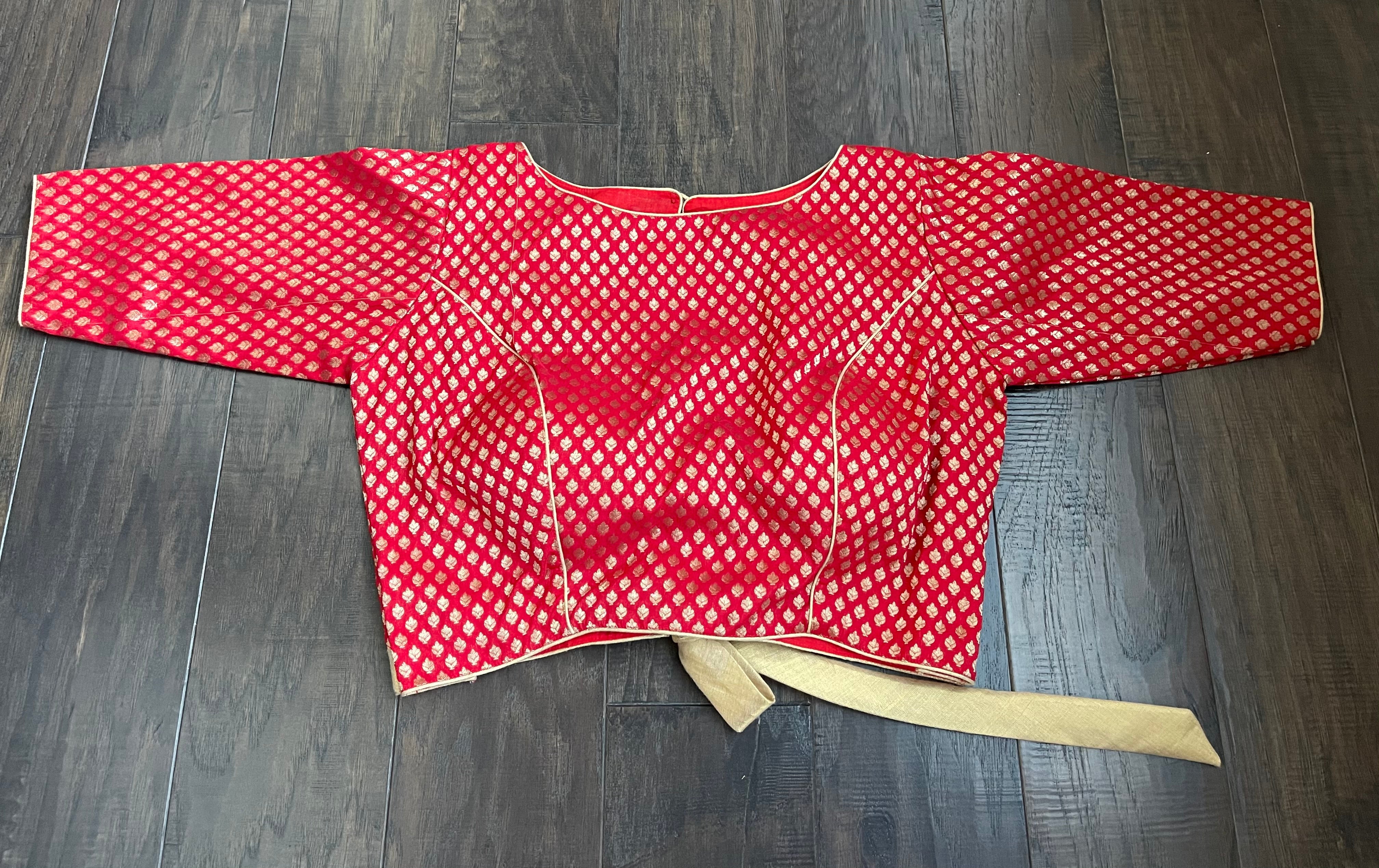 Designer Blouse - Red Zari Motifs