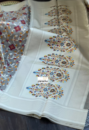 Kora Resham Woven - Grey Maroon