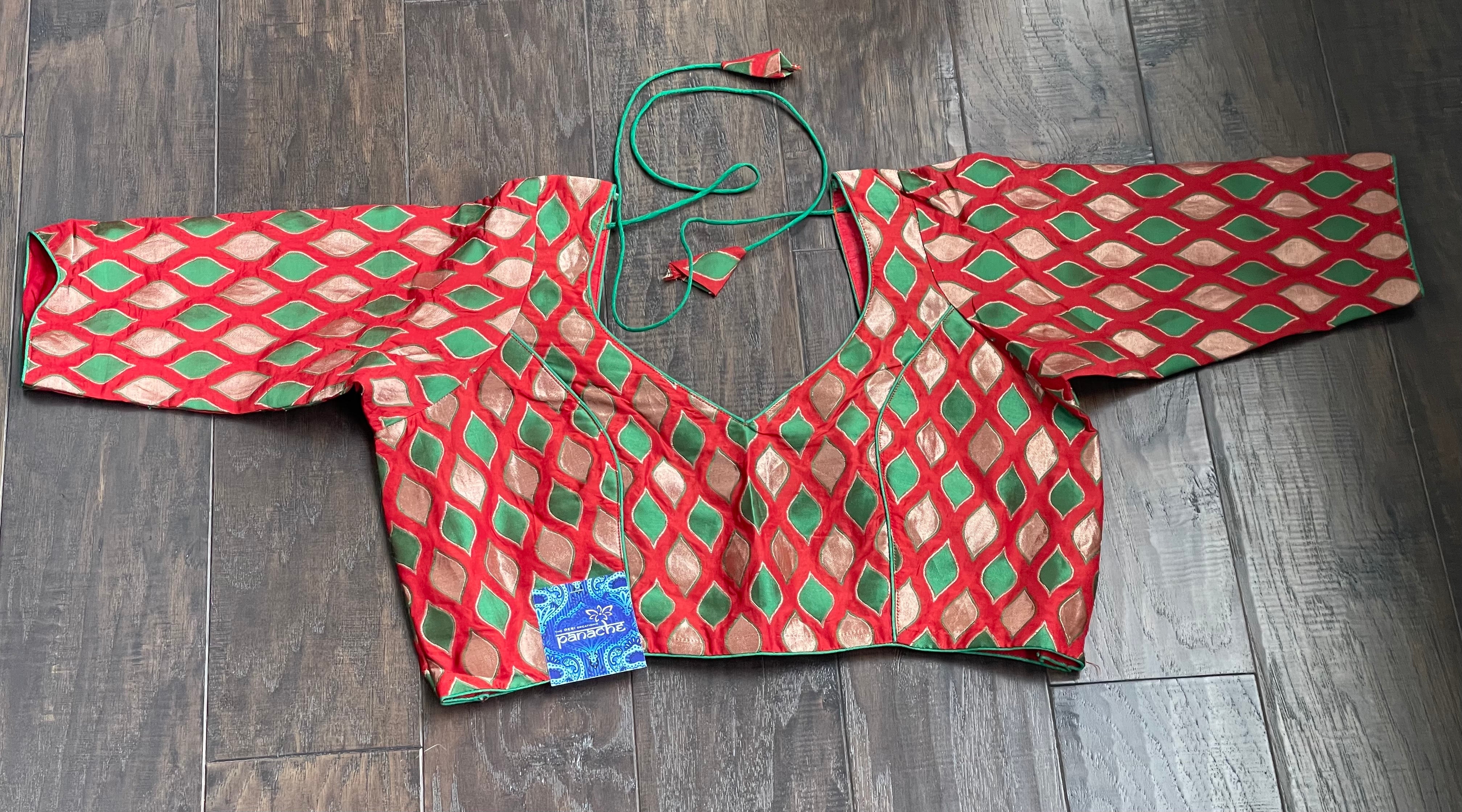 Designer Blouse - Red Green