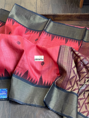 Pure Tussar Silk - Tomato Pink