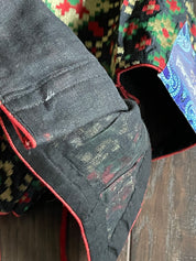 Designer Blouse - Black Red Green Patola
