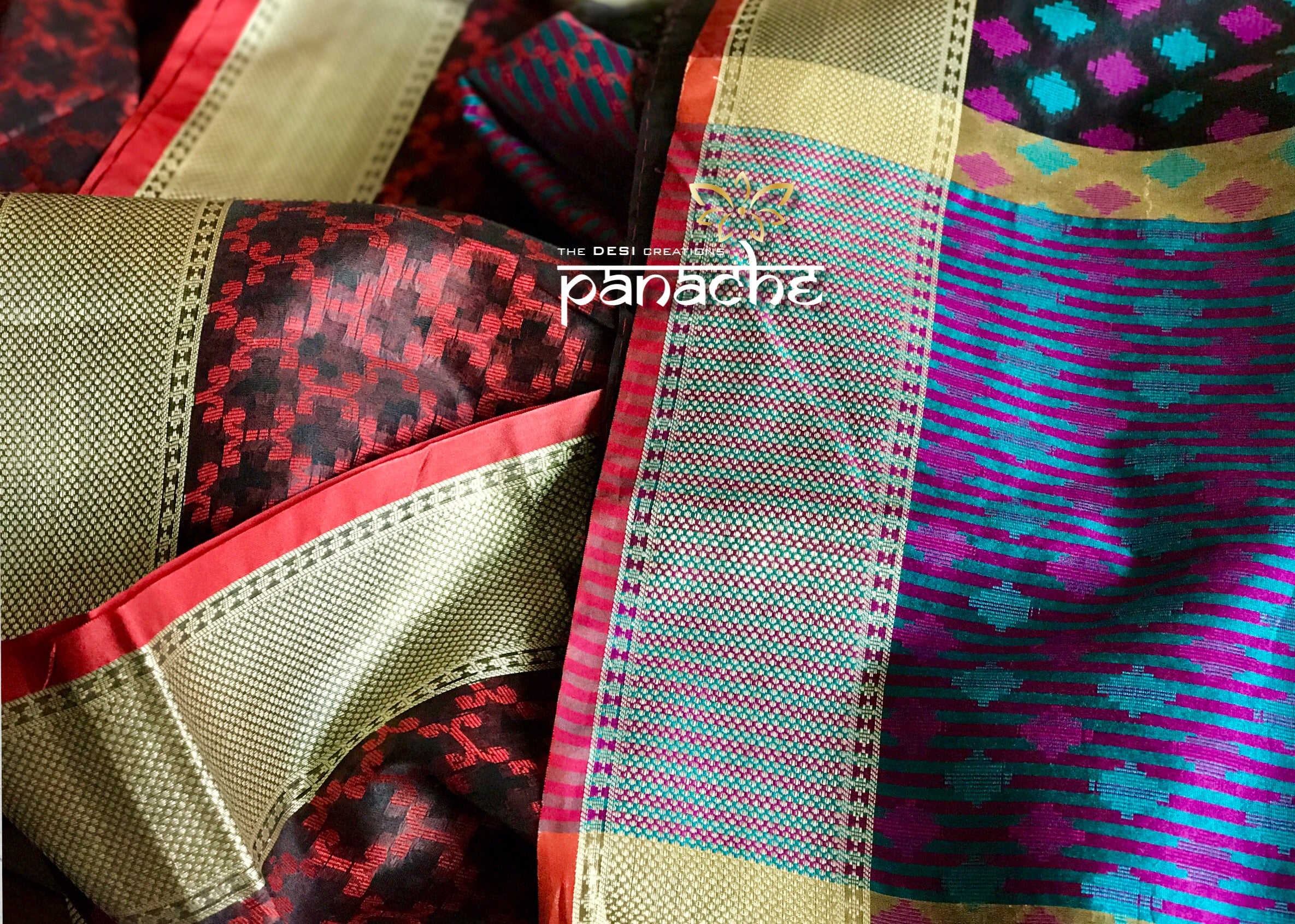 Handloom Kora - Maroon Black