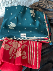 Designer Soft Silk - Ombré Black Teal Green Red