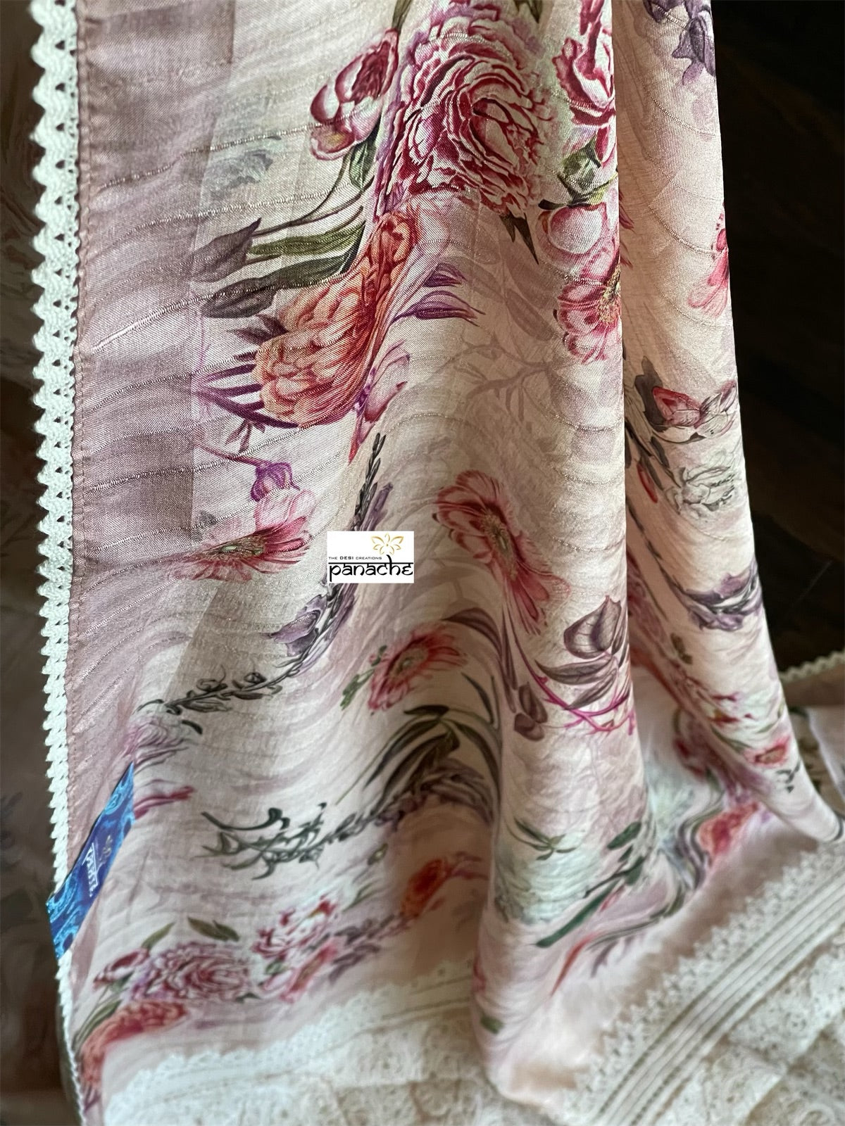 Designer Muga Floral - Blush Pink