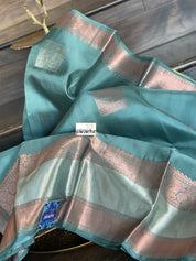 Silk Kanjivaram - Teal Grey