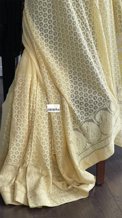 Designer Georgette Chikankari - Butter Yellow