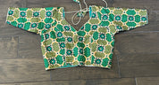 Designer Blouse - Green Black Woven