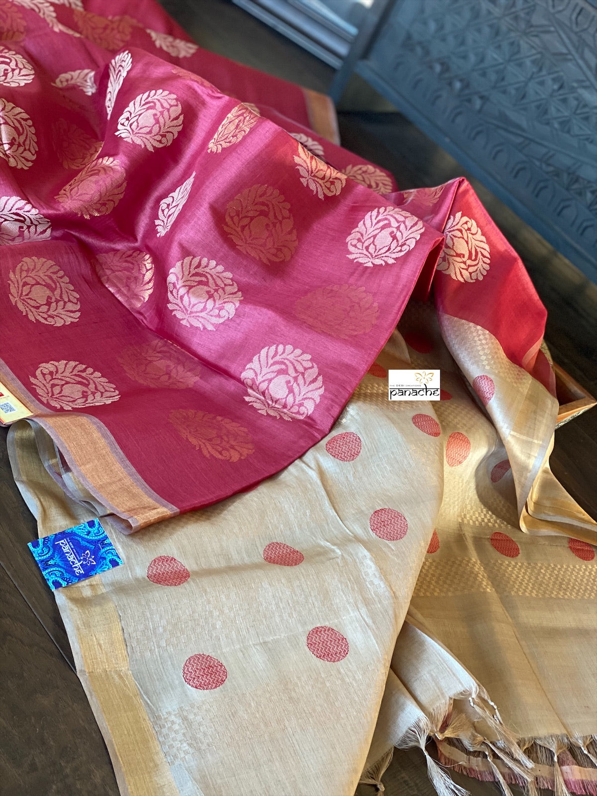 Tussar Silk - Wine Magenta Woven