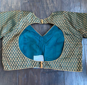 Designer Blouse - Teal Green Zari woven