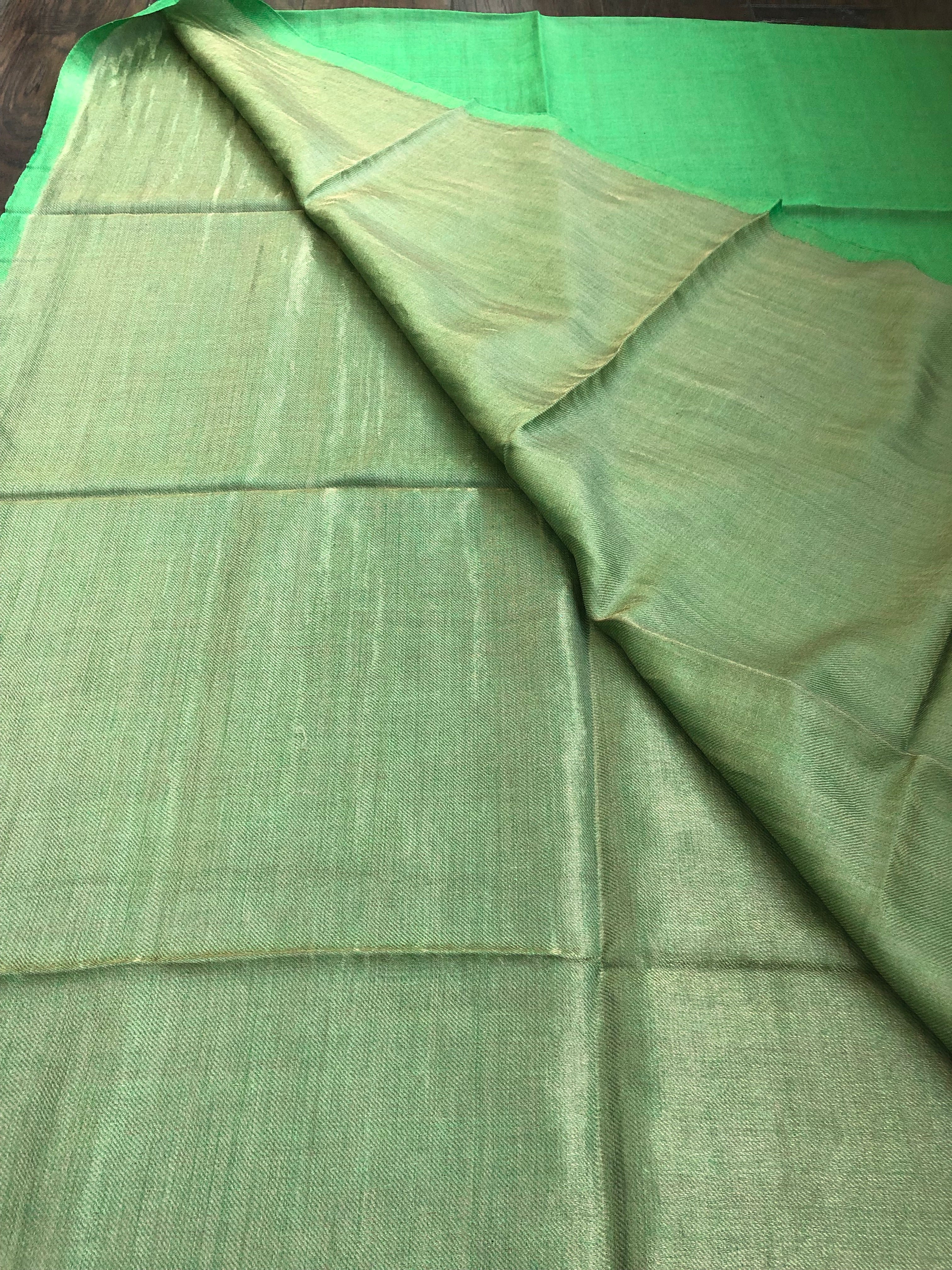 Pure Pashmina Stole - Green Reversible