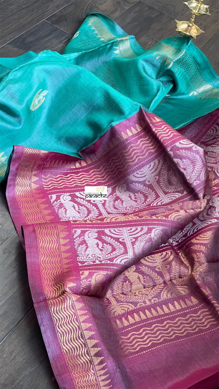 Pure Tussar Silk Woven - Teal Sea Green