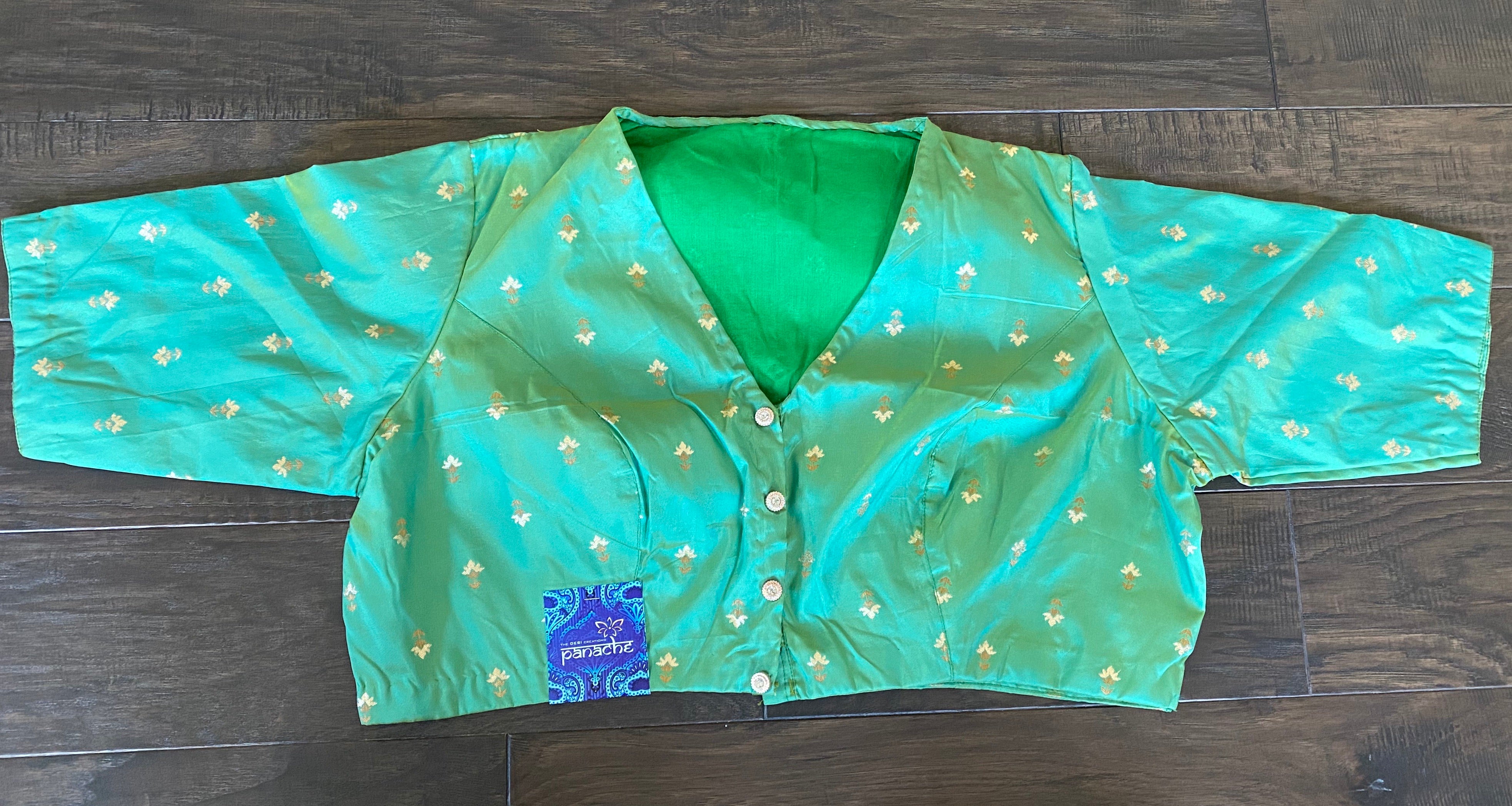 Designer Blouse - Green Dual Shaded