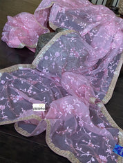 Designer Organza - Bubblegum Pink Embroidered