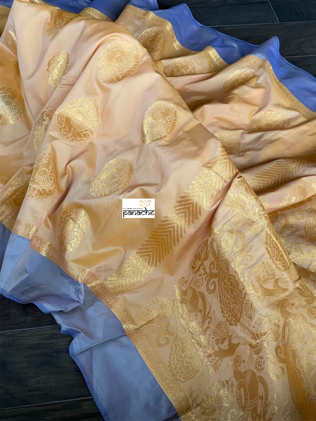 Soft Silk Kanjivaram - Peach Yellow Violet
