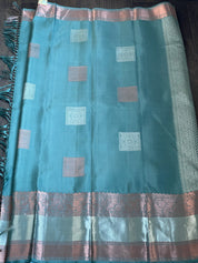 Silk Kanjivaram - Teal Grey