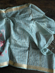 Embroidered Linen - Grey