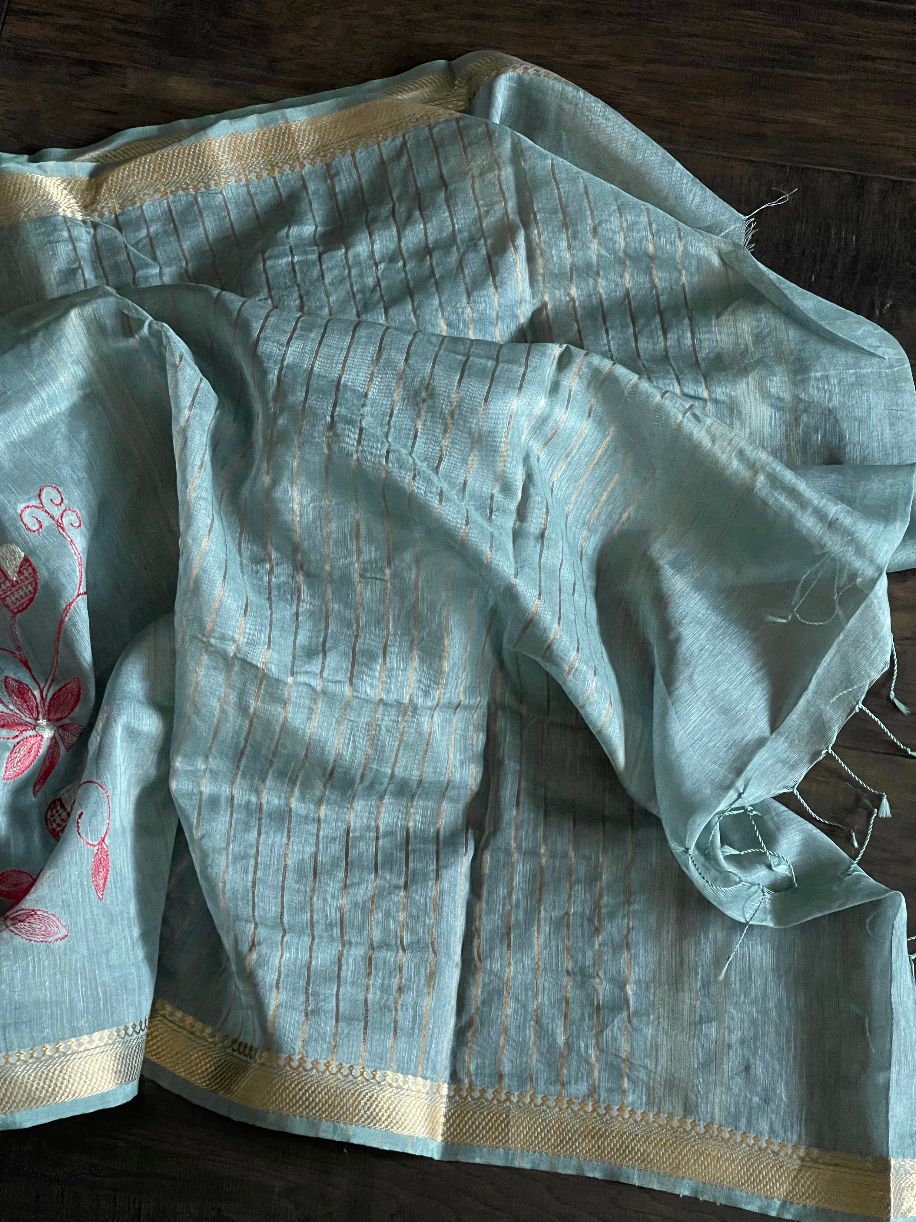 Embroidered Linen - Grey