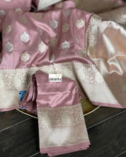 Pure Katan Silk Banarasi - Thulian Pink Antique Zari