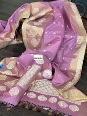 Tassur Silk By Malmal Cotton Banarasi - Lavender Meenakari Kadwa Zari Woven