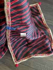 Designer Organza - Maroon Black