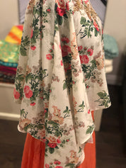 Skirt Blouse Set - Floral Top and Bottom