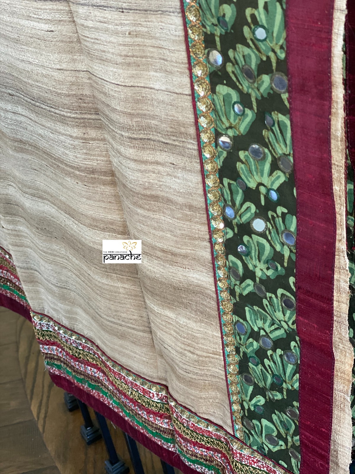 Designer Tussar Silk - Gicha Banarasi Border
