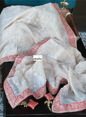 Designer Organza - Light Cream Peach