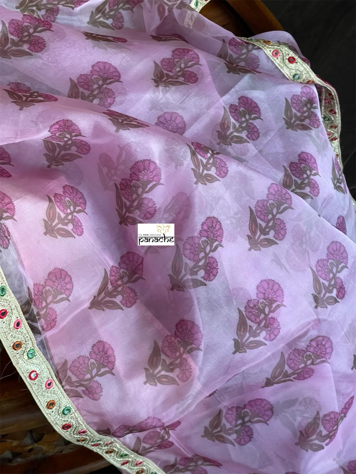 Designer Organza Floral - Light Pink