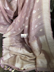 Khaddi Tussar Banarasi -  Dusty Pink