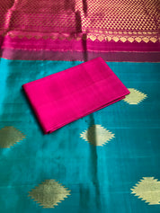 Pure Silk Kanjivaram - Sea Green Firozi Magenta
