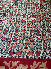 Designer Crepe Silk  - Offwhite Maroon