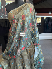 Designer Satin Georgette Sequin - Moss Green