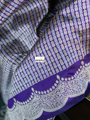 Silk Brocade Banarasi - Purple Antique Zari Kadwa