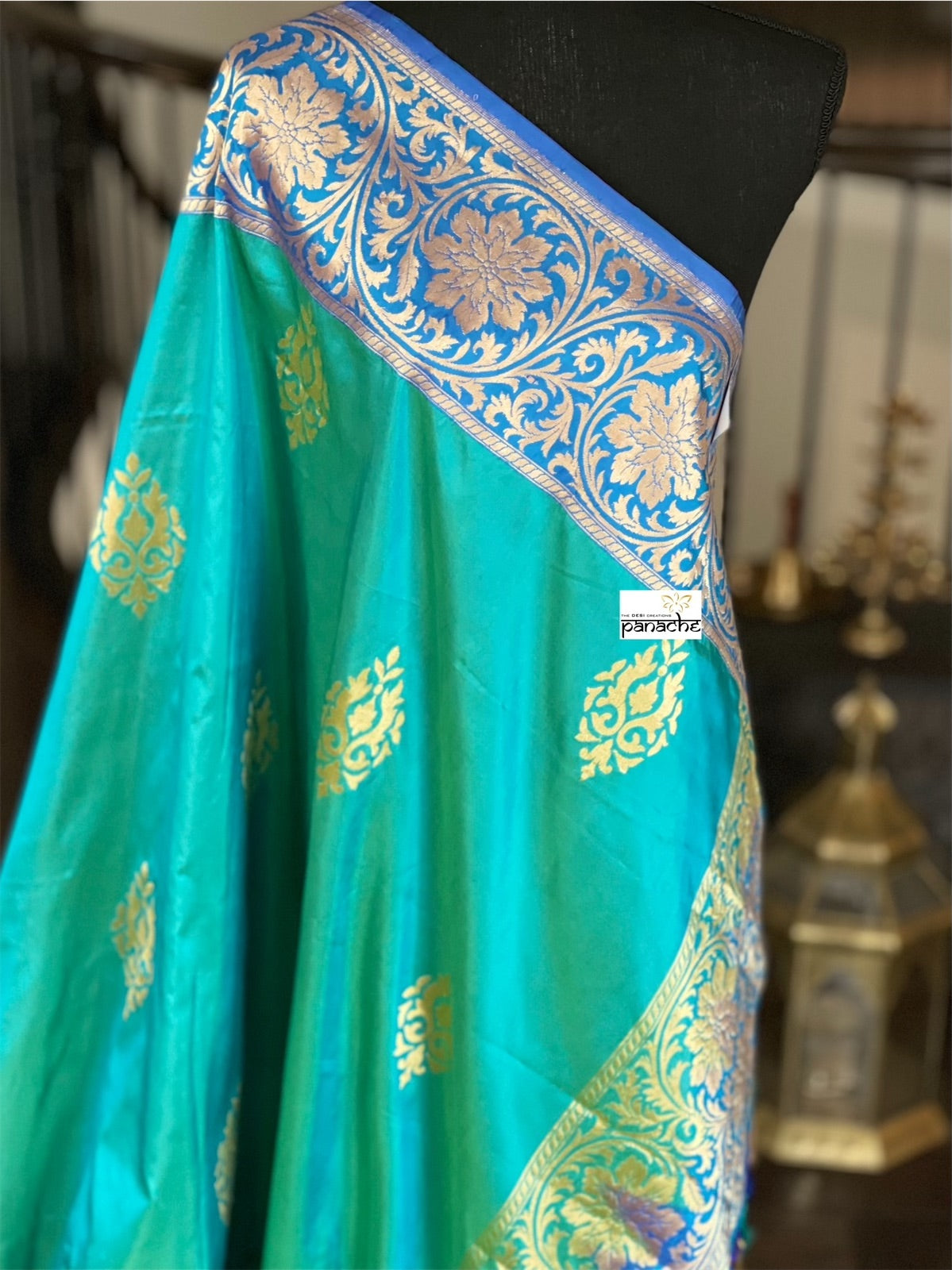 Pure Silk Banarasi - Sea Green Dual Shaded