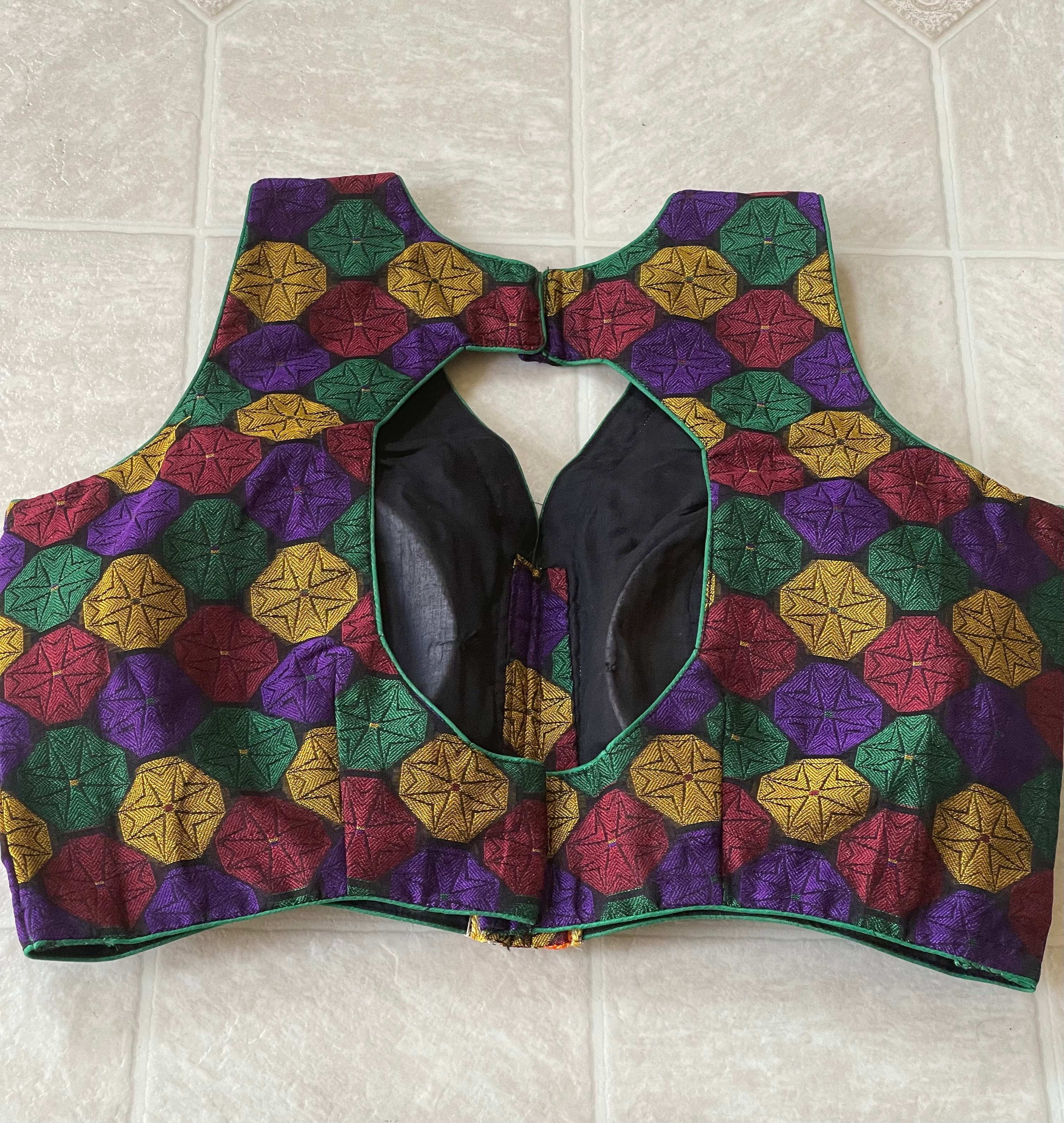 Designer Blouse - Black Yellow Multi color