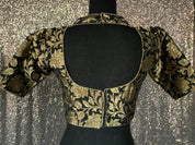 Designer Blouse - Black Zari Jangla woven 2