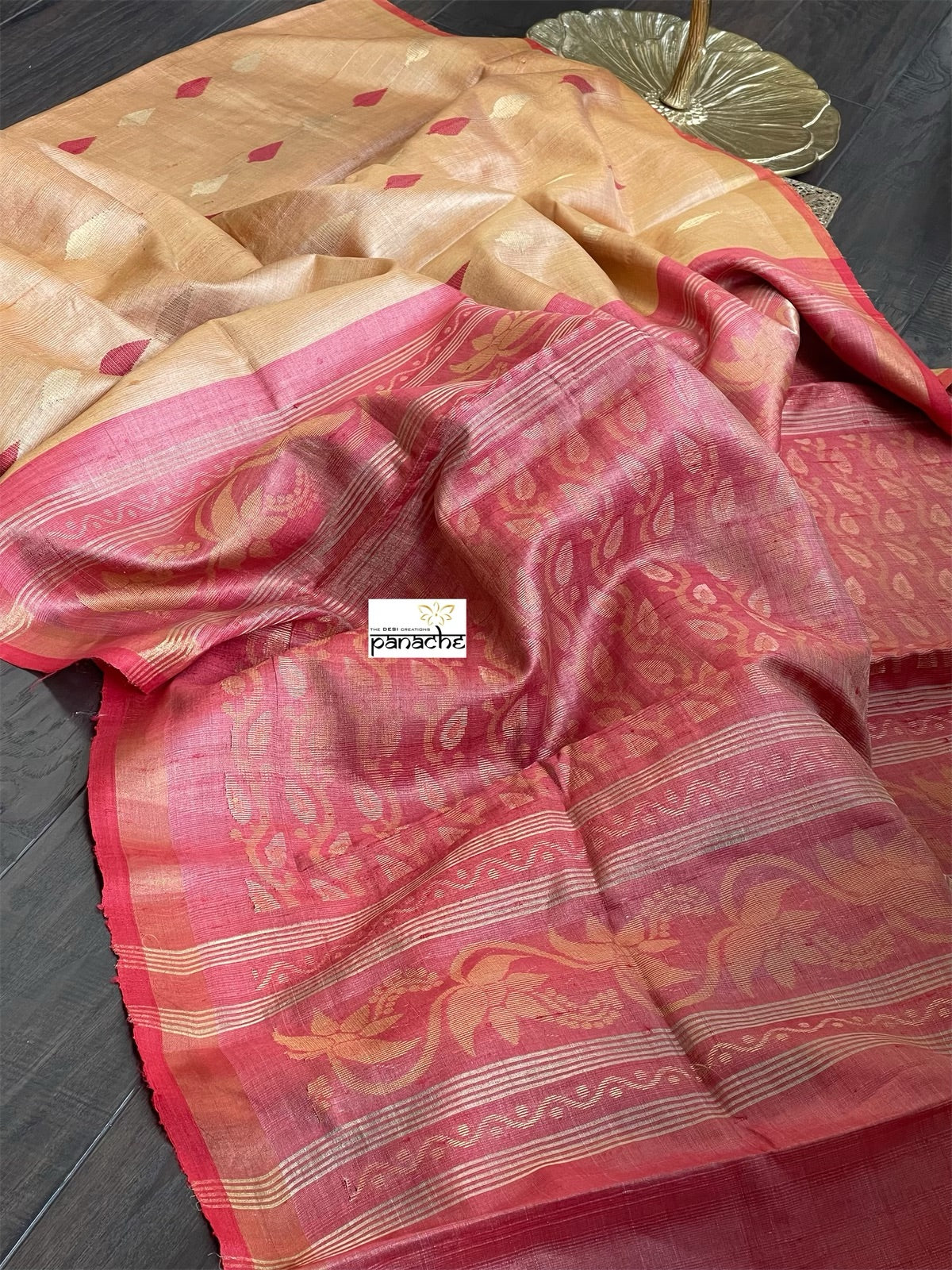Tissue Tussar Silk - Golden Sandalwood