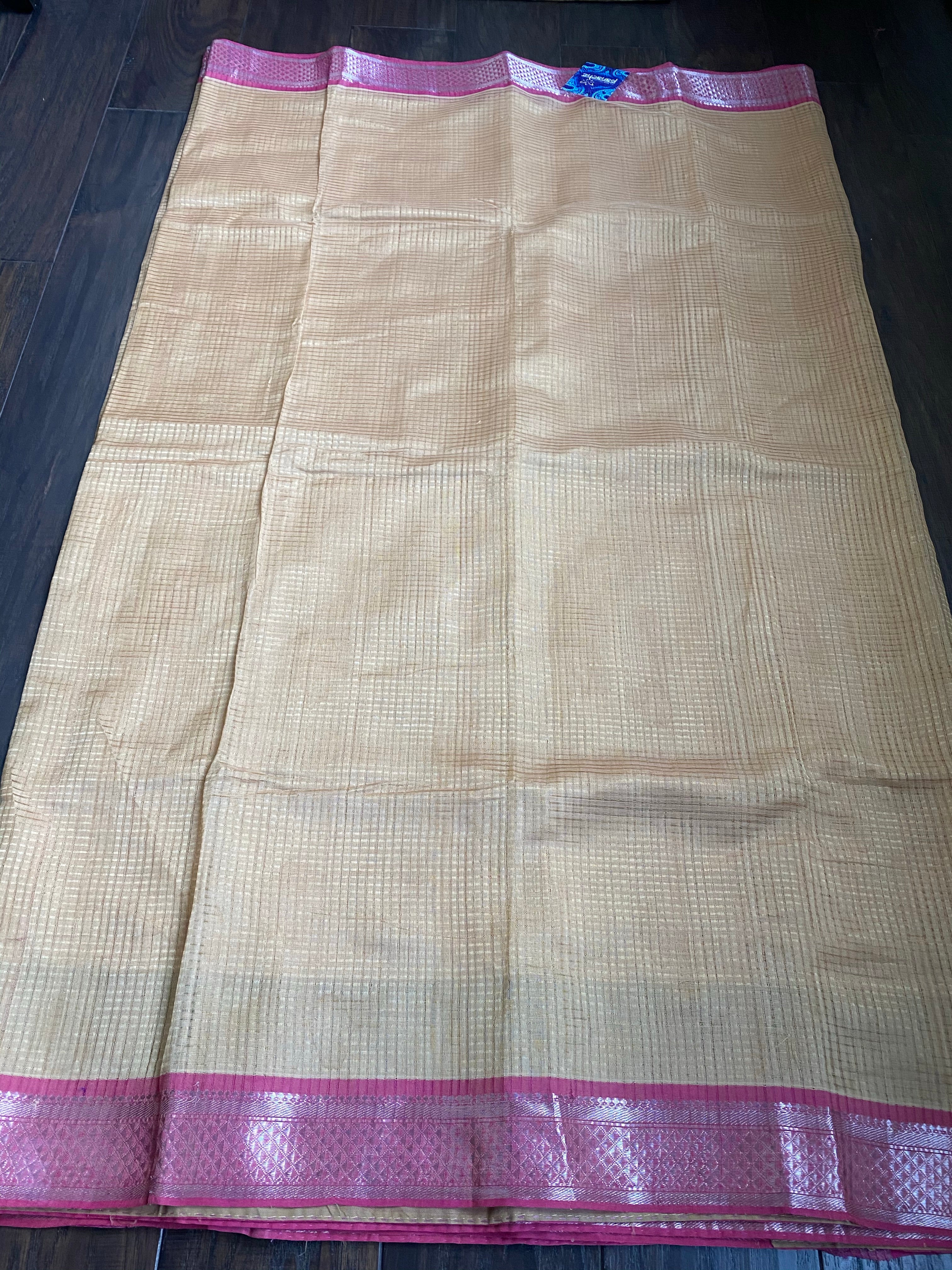 Mangalgiri Silk - Golden Ivory Pink