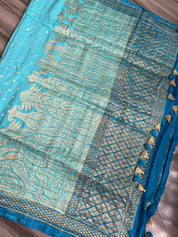 Muga Silk Banarasi - Firozi