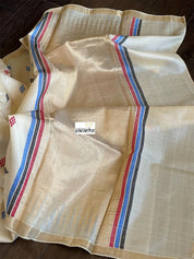 Pure Tussar Silk - Beige Resham Woven