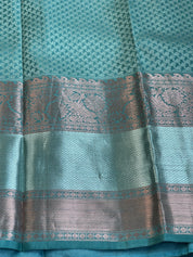 Silk Kanjivaram - Teal Grey