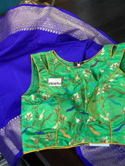 Designer Blouse - Green Blue Meenakari