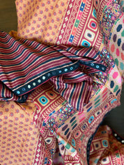 Muslin Soft Silk Printed - Peach Orange Maroon