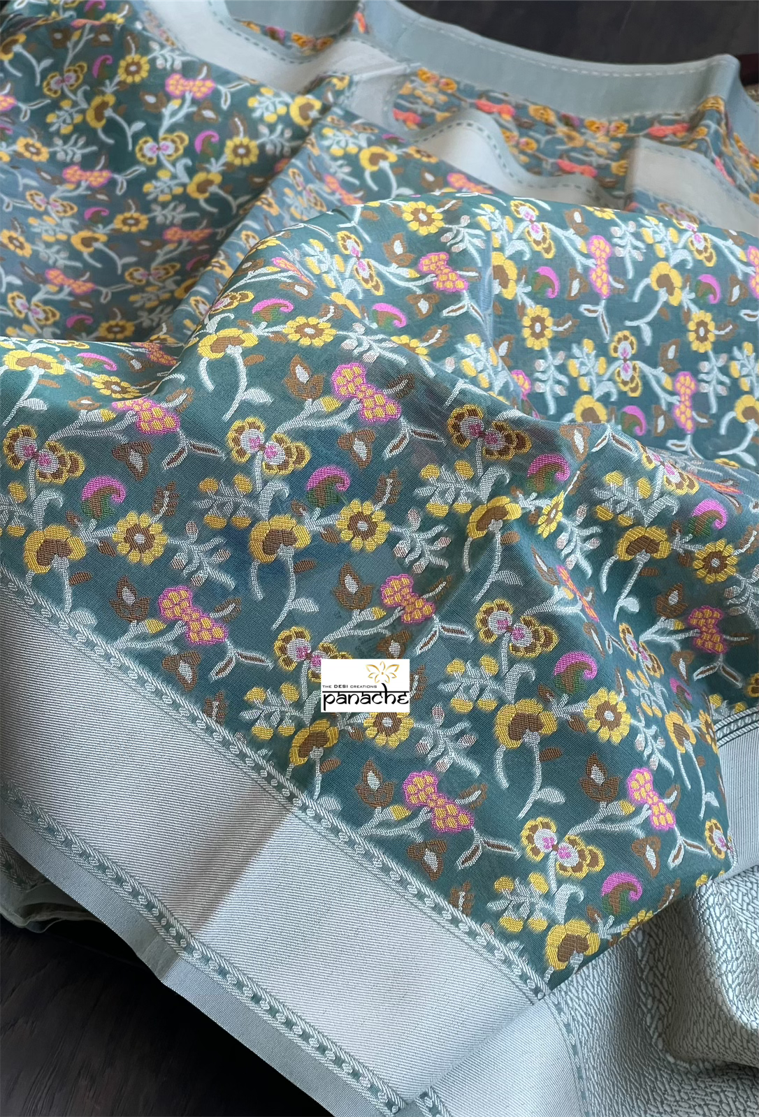 Kora Resham Woven - Sage Grey