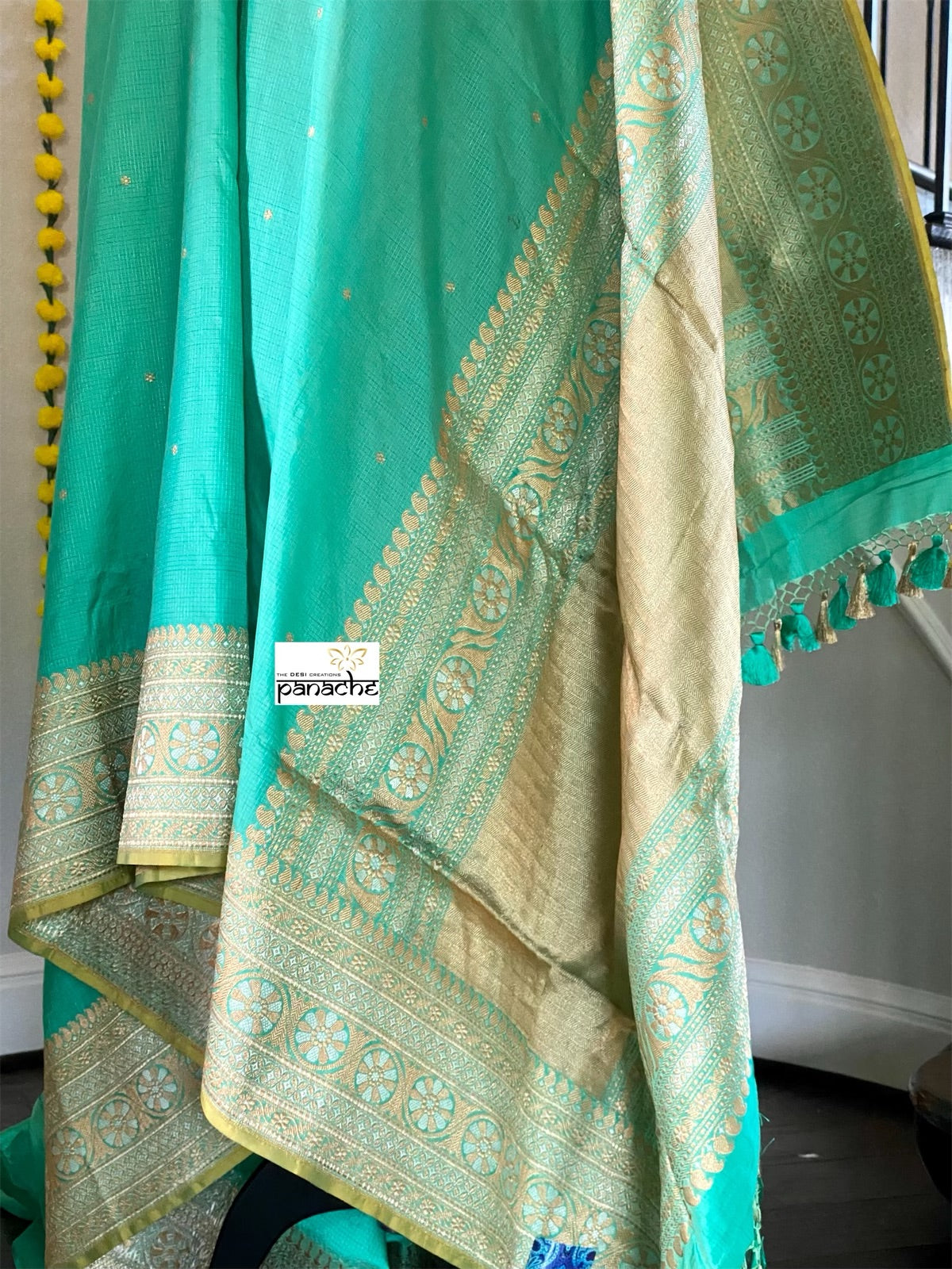 Pure Silk Katan Banarasi - Sea Green Kadhwa
