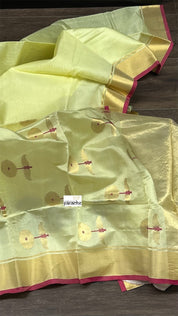 Pure Chanderi Silk - Yellow Eknaliya Woven