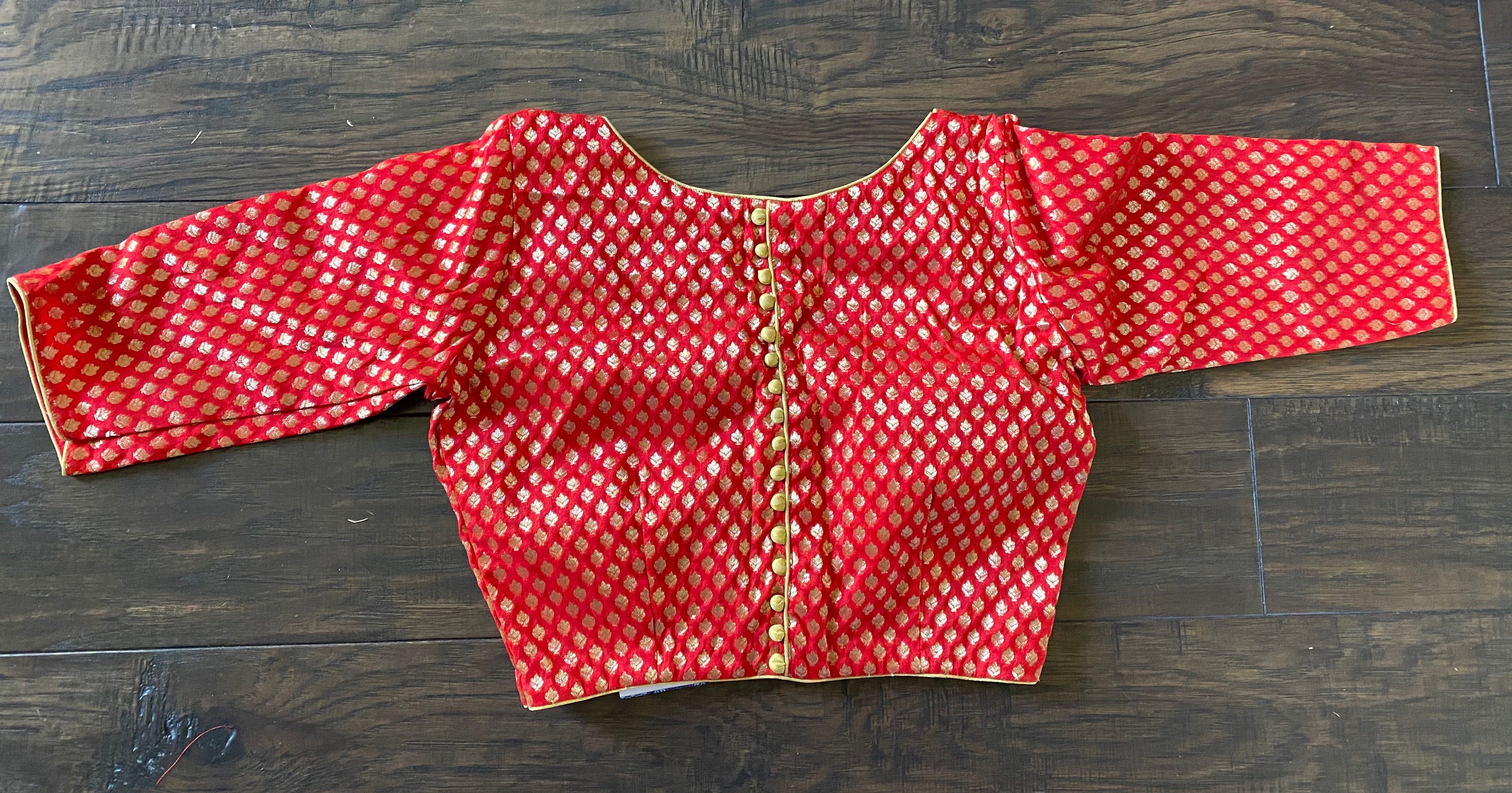 Designer Blouse - Red Banarasi Motifs