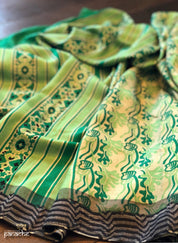 Pashmina Silk - Green floral design