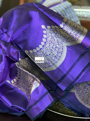 Silk Brocade Banarasi - Purple Antique Zari Kadwa
